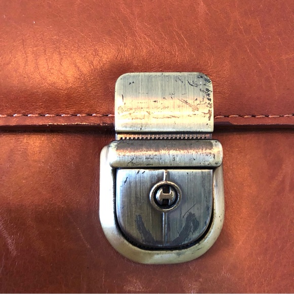 Wilson’s Vintage Buck Brown Leather Clutch Handbag Organizer Unisex Hidden Strap - Picture 9 of 17